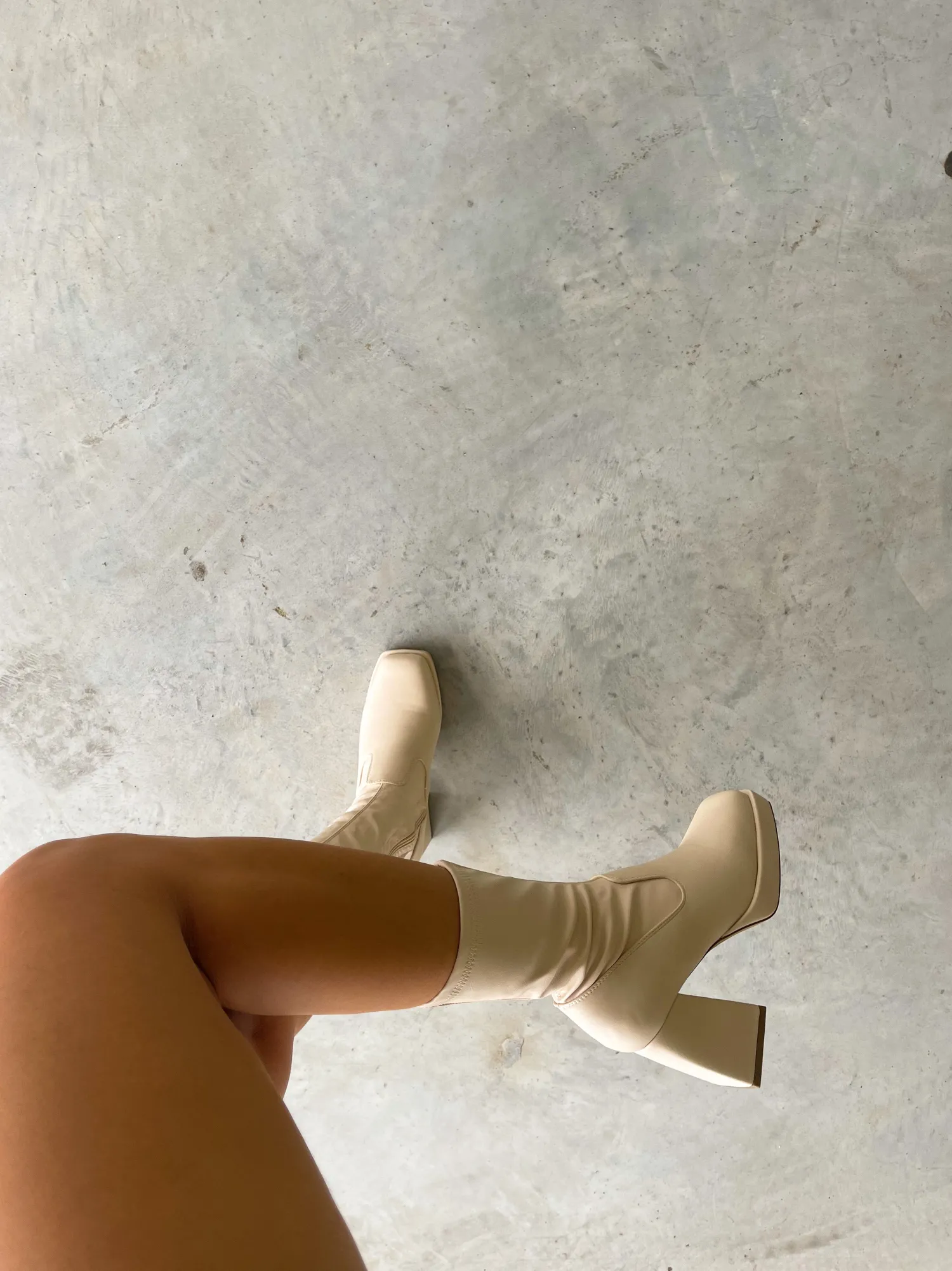 Fashion CASSY Ashley Iii - Bottines Beiges A Plateforme Et Talon Carre