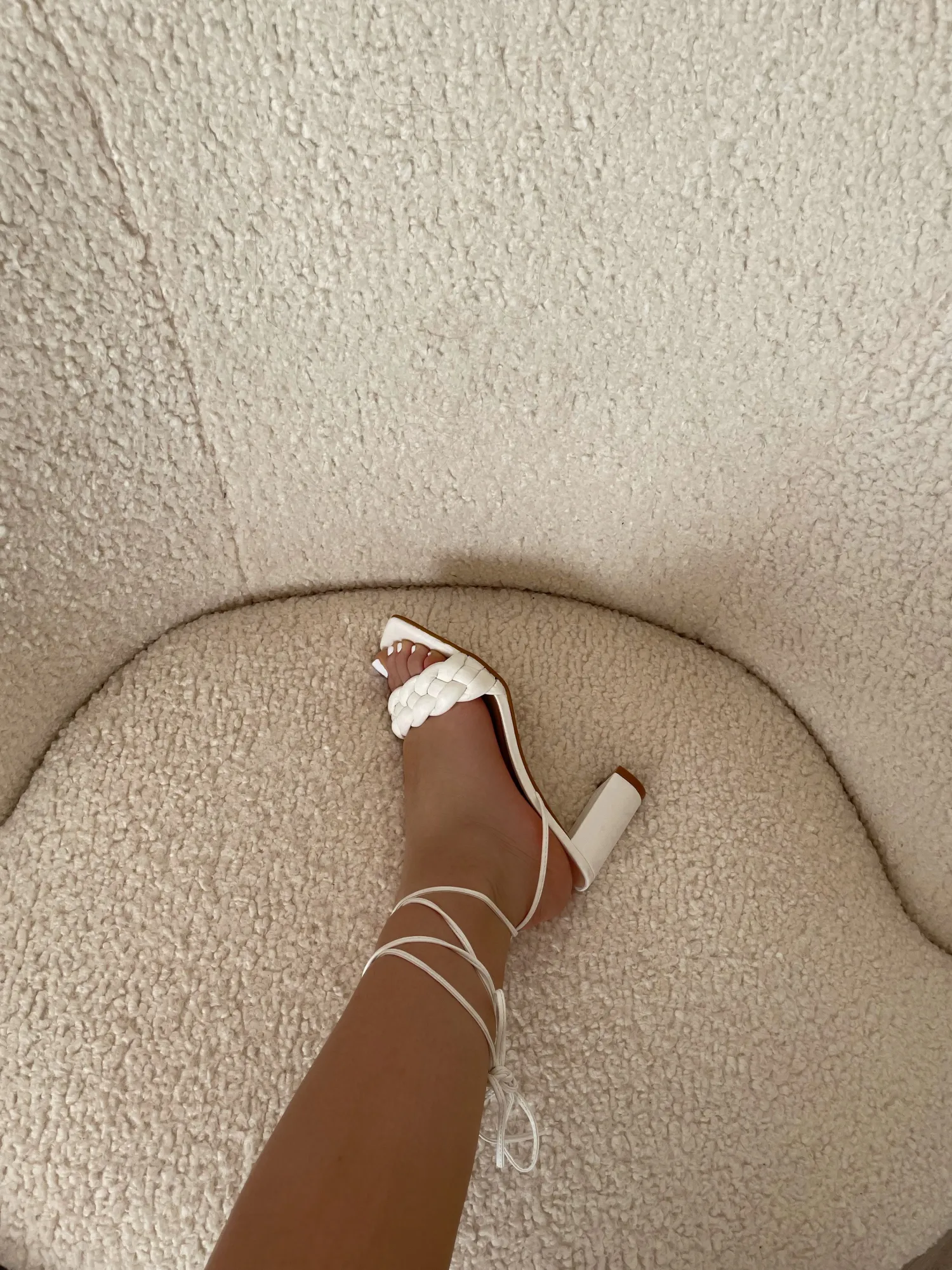 New CASSY Ava - Sandales Blanches A Lacets Et Sangles Tressees