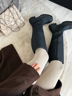 Hot CASSY Bottes Plates Noires