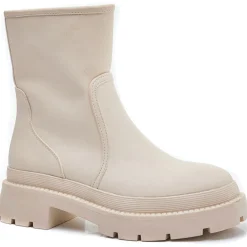 Best CASSY Bottines Beiges Courtes Gommees A Zip