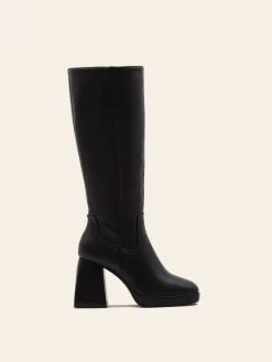 New CASSY Elisabeth - Bottes Noires A Plateforme Et Talon Carre
