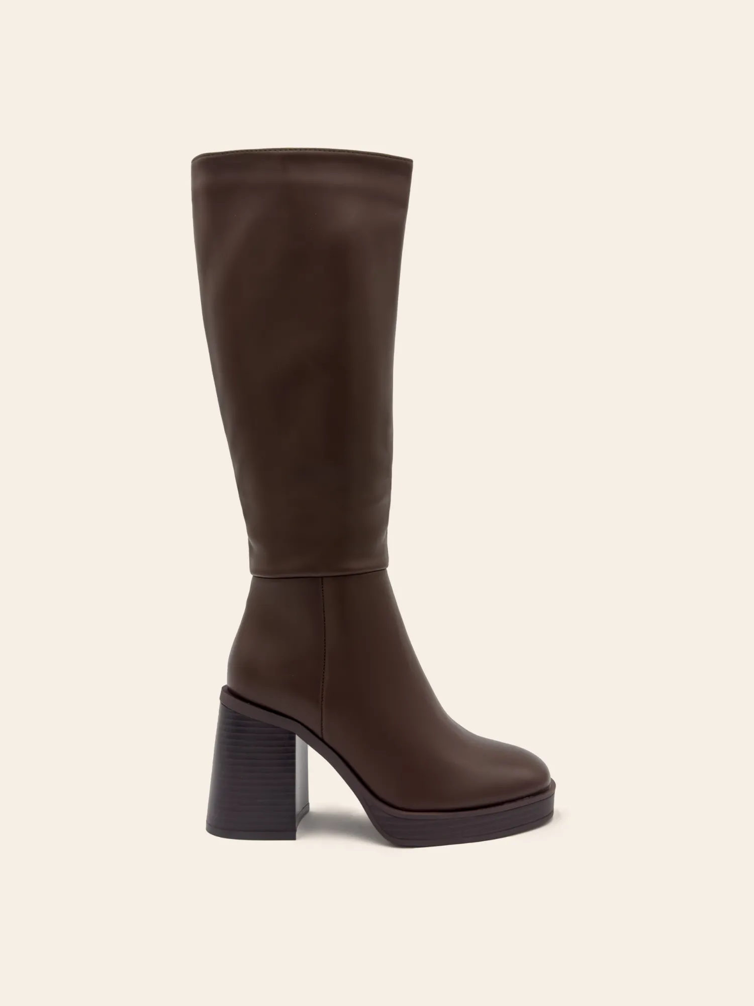 Discount CASSY Emilia - Bottes Marrons A Talon Epais Et Plateforme