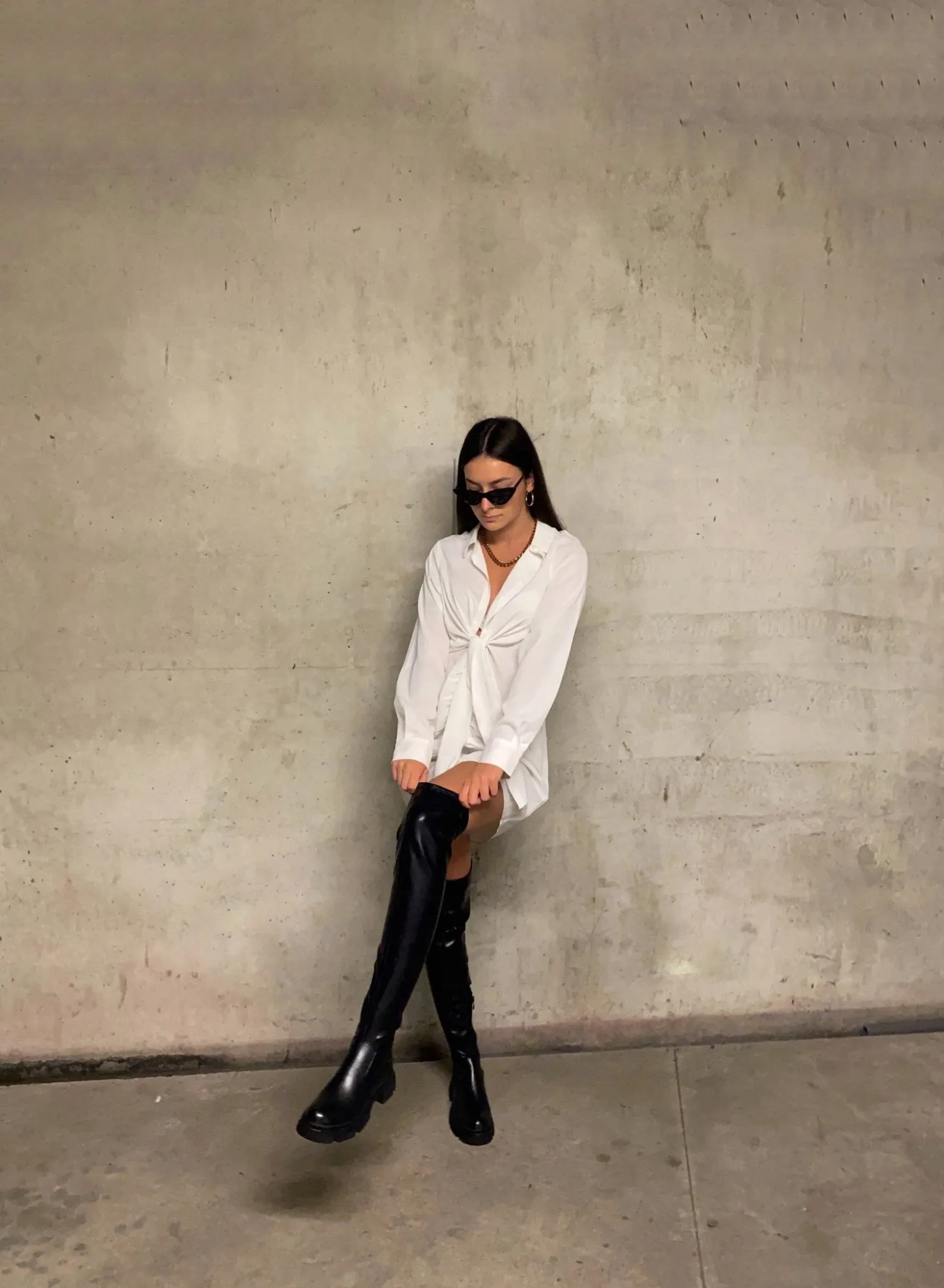 Store CASSY Lexie - Cuissardes En Similicuir Noir A Semelle Crantee