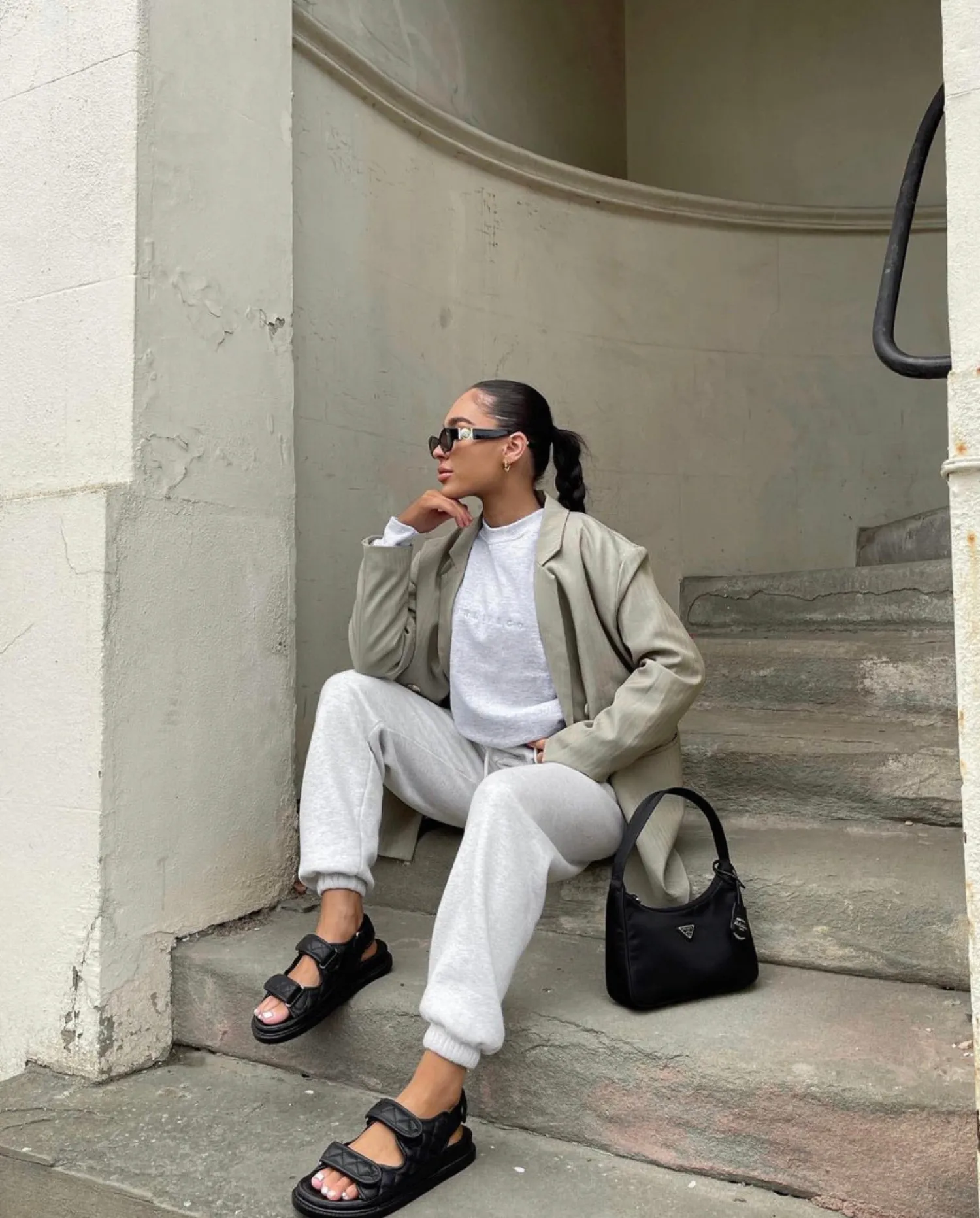 Best CASSY Sandales Noires Plates Effet Matelasse A Double Sangles Scratch