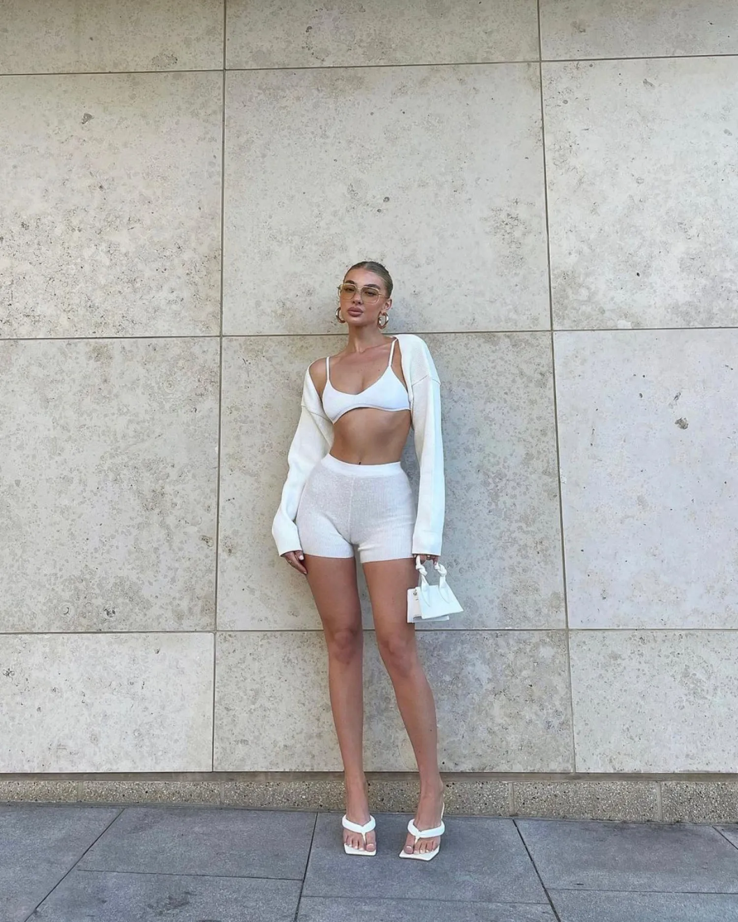 Sale CASSY Sandales Tong Blanches A Petit Talon