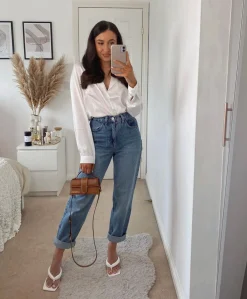 Sale CASSY Sandales Tong Blanches A Petit Talon