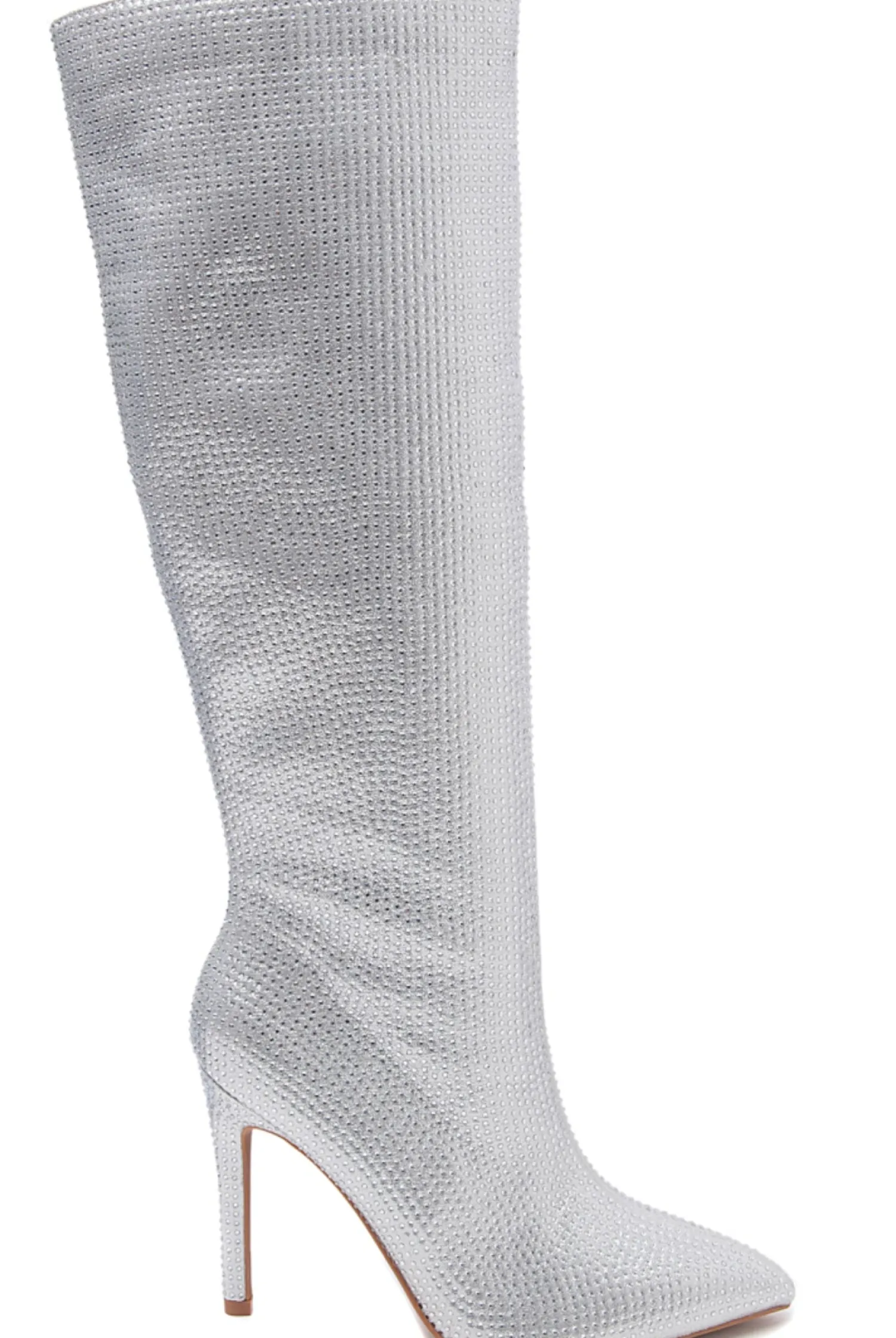 Outlet CASSY Savannah - Bottes Argentees Hauteur Genoux Ornees De Strass