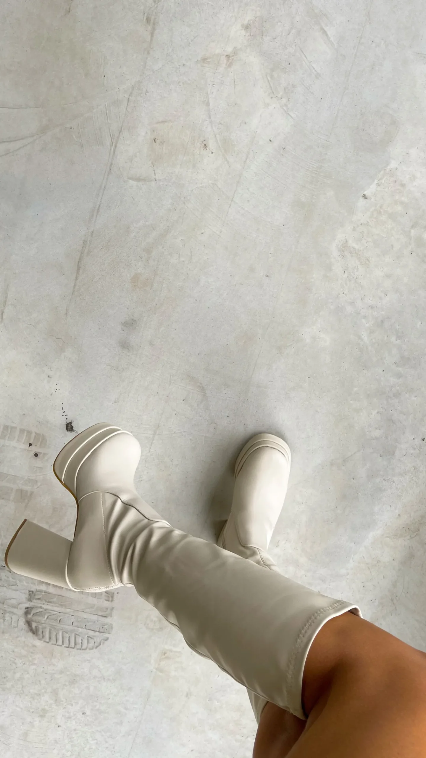 Hot CASSY Stella Ii - Bottes Beiges A Plateforme En Simili Cuir Souple