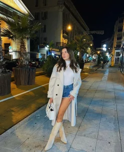 Store CASSY Taylor - Bottes A Talon Et Bout Pointu En Suedine Beige Style Cowboy